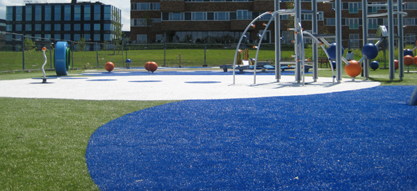 Town Grass installation of artificial turf play area